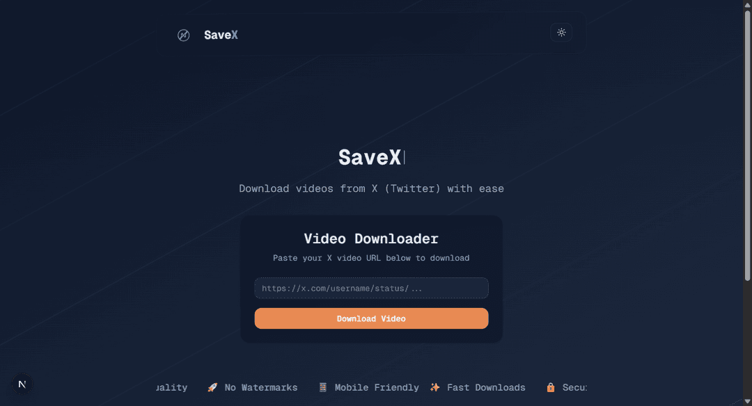 SaveX project screenshot